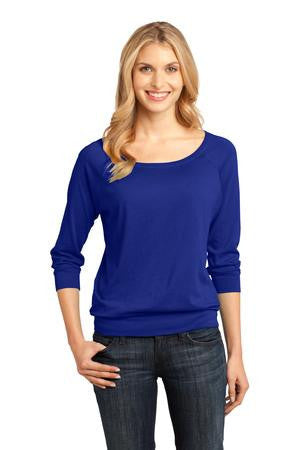 District Made - Ladies Modal Blend 3/4-Sleeve Raglan DM482 Lapis blue