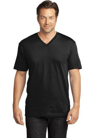 District Made Mens Perfect Weight V-Neck Tee. DT1170 Jet black