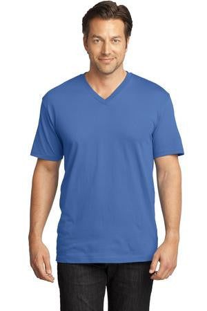 District Made Mens Perfect Weight V-Neck Tee. DT1170 Maritime blue