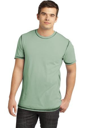 District - Young Mens Faded Crew Tee. DT1200 Forest green