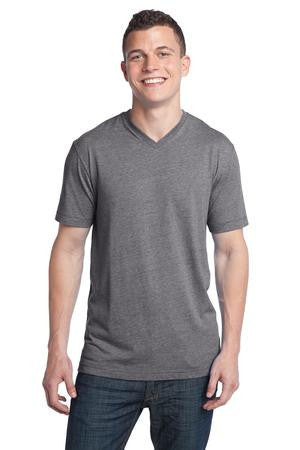 District - Young Mens Tri-Blend V-Neck Tee DT142V Grey heather
