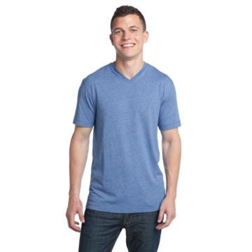 District - Young Mens Tri-Blend V-Neck Tee DT142V Maritime Heather