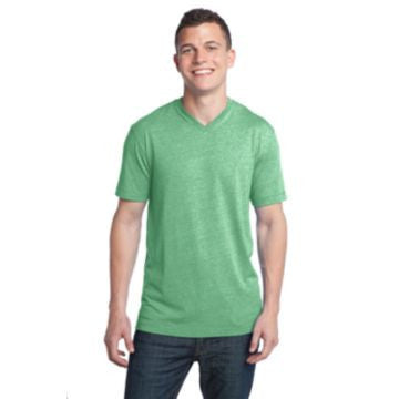 District - Young Mens Tri-Blend V-Neck Tee DT142V Green Heather