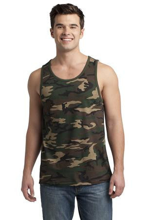 District - Young Mens Cotton Ringer Tank DT1500 Military Camo/ Dark Army