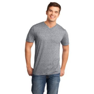 District - Young Mens Microburn V-Neck Tee. DT161 Heathered Nickel