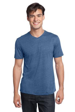 District - Young Mens Textured Notch Crew Tee. DT172 Denim blue