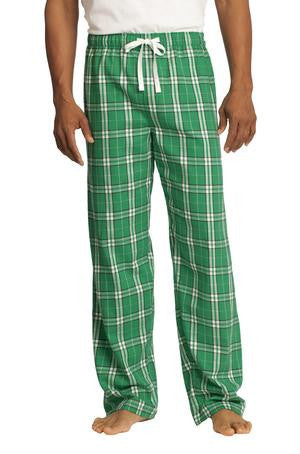 District - Young Mens Flannel Plaid Pant. DT1800 Kelly green