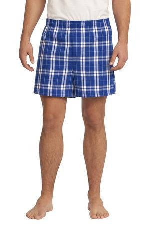 District - Young Mens Flannel Plaid Boxer. DT1801 Deep royal