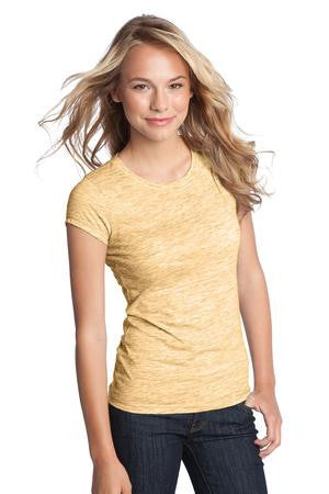 District - Juniors Extreme Heather Cap Sleeve Crew Tee. DT2000 Yellow