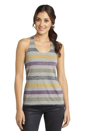 District - Juniors Reverse Striped Scrunched Back Tank. DT229 Harvest stripe