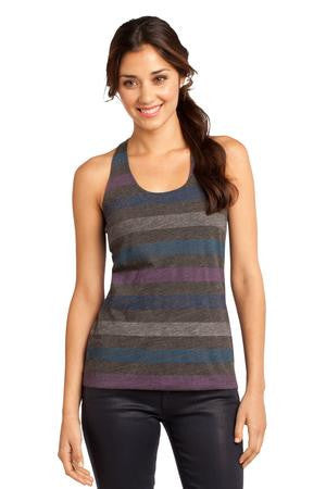 District - Juniors Reverse Striped Scrunched Back Tank. DT229 Winter stripe