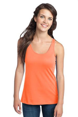 District - Juniors 60/40 Racerback Tank. DT237 Neon orange