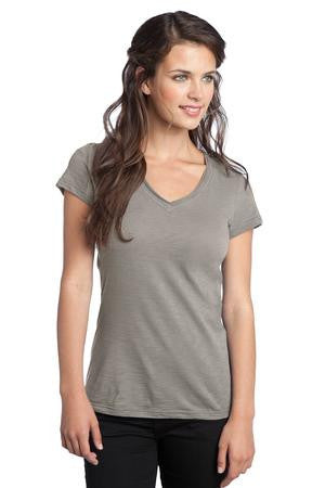 District Juniors Slub V-Neck Tee. DT240 Frost grey