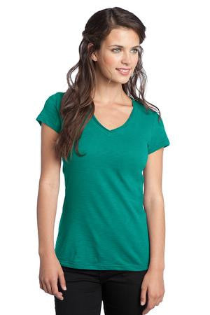 District Juniors Slub V-Neck Tee. DT240 Jade