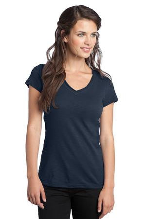 District Juniors Slub V-Neck Tee. DT240 New navy