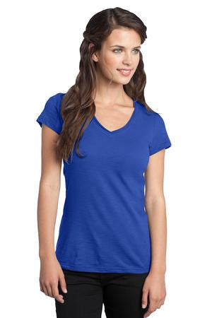 District Juniors Slub V-Neck Tee. DT240 Deep royal