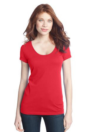 District - Juniors 60/40 Scoop Tee. DT245 Bright coral