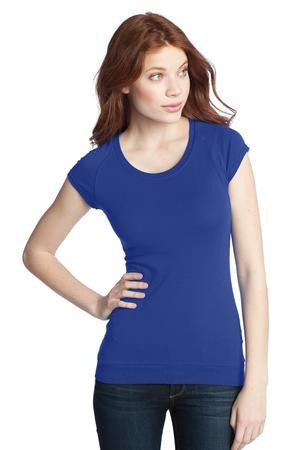 District - Juniors Cotton/Spandex Banded Raglan Tee. DT248 Deep royal