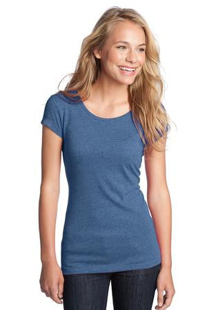 District - Juniors Textured Girly Crew Tee. DT270 Denim blue
