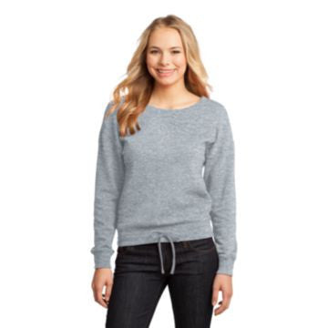 District - Juniors Core Fleece Wide Neck Pullover. DT293 Athletic Heather