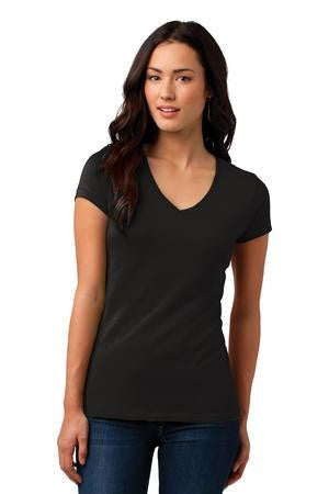 District Juniors Vintage Wash V-Neck Tee. DT4501 Black