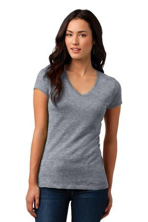 District Juniors Vintage Wash V-Neck Tee. DT4501 Heather grey