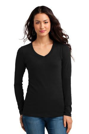 District Juniors The Concert Tee Long Sleeve V-Neck. DT5201 Black
