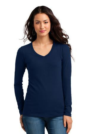 District Juniors The Concert Tee Long Sleeve V-Neck. DT5201 New navy