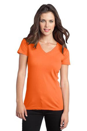 District - Juniors The Concert Tee V-Neck. DT5501 Neon orange