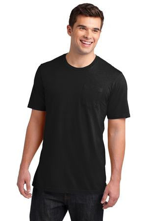 District Young Mens Very Important Tee with Pocket. DT6000P Black