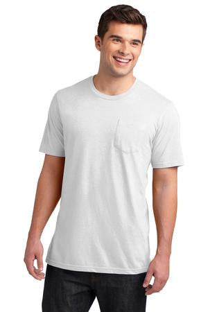District Young Mens Very Important Tee with Pocket. DT6000P White