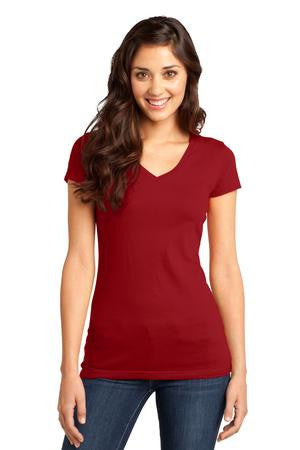 District - Juniors Very Important Tee V-Neck. DT6501 Classic red
