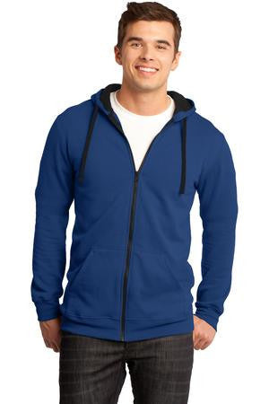 District - Young Mens The Concert Fleece Full-Zip Hoodie. DT800 Deep royal