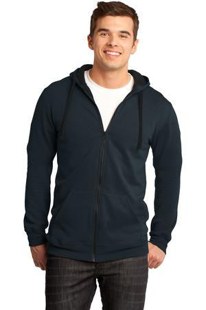District - Young Mens The Concert Fleece Full-Zip Hoodie. DT800 New navy