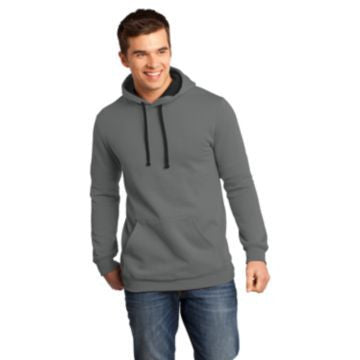 District - Young Mens The Concert Fleece Hoodie. DT810 Grey