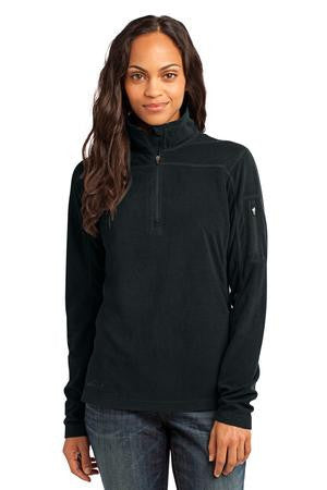 Eddie Bauer - Ladies 1/4-Zip Grid Fleece Pullover. EB221 Black