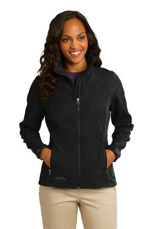 Eddie Bauer Ladies Shaded Crosshatch Soft Shell Jacket. EB533 Black