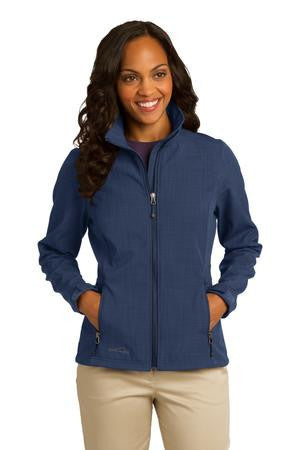 Eddie Bauer Ladies Shaded Crosshatch Soft Shell Jacket. EB533 Blue