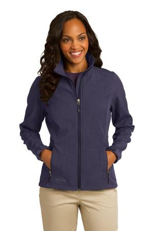 Eddie Bauer Ladies Shaded Crosshatch Soft Shell Jacket. EB533 Purple