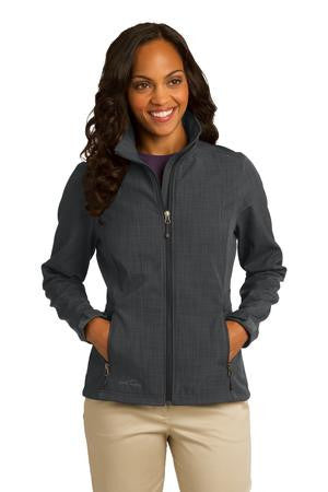 Eddie Bauer Ladies Shaded Crosshatch Soft Shell Jacket. EB533 Grey