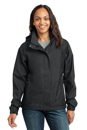 Eddie Bauer - Ladies Rain Jacket. EB551 Black/Steel Grey