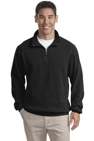 Port Authority Flatback Rib 1/4-Zip Pullover.  F220 Black