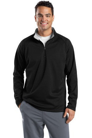 Sport-Tek Sport-Wick 1/4-Zip Fleece Pullover.  F243 Black/silver