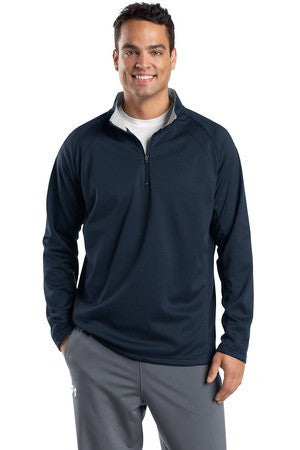 Sport-Tek Sport-Wick 1/4-Zip Fleece Pullover.  F243 Navy/silver