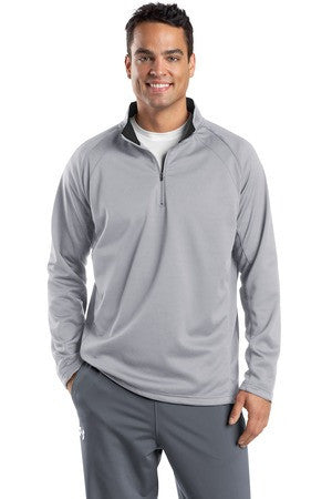 Sport-Tek Sport-Wick 1/4-Zip Fleece Pullover.  F243 Silver/black