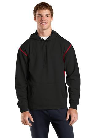 Sport-Tek Tech Fleece Hooded Sweatshirt. F246 Black/true red