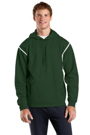 Sport-Tek Tech Fleece Hooded Sweatshirt. F246 Forest green/white