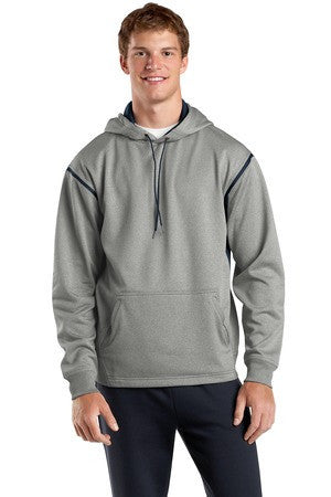 Sport-Tek Tech Fleece Hooded Sweatshirt. F246 Grey heather/true navy