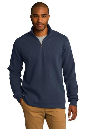 Port Authority Slub Fleece 1/4-Zip Pullover. F295 Navy