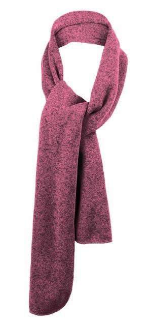 Port Authority Heathered Knit Scarf.  FS05 Pink Heather/Black
